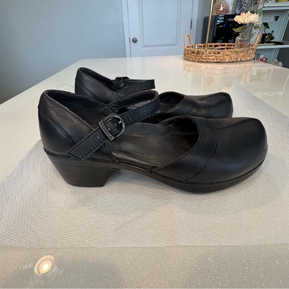 Dansko Black Mary Jane Mules - Picture 1 of 9